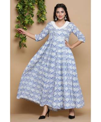 Indigo Block Print Dress 1