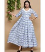 Indigo Block Print Dress