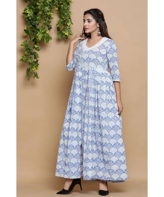 Indigo Block Print Dress 2