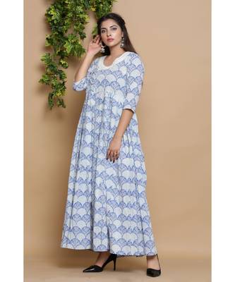 Indigo Block Print Dress 3
