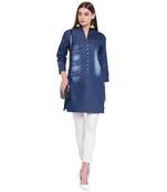 Blue embroidered cotton kurtasandkurtis