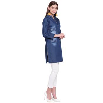 Blue embroidered cotton kurtasandkurtis 3