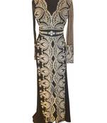 black georgette embroidered zari work islamic kaftans