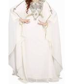 white georgette embroidered zari work islamic kaftans