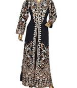 black georgette embroidered zari work islamic kaftans