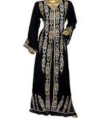 black georgette embroidered zari work islamic kaftans