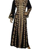 black georgette embroidered zari work islamic kaftans
