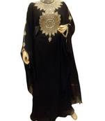 black georgette embroidered zari work islamic kaftans