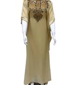 white georgette embroidered zari work islamic kaftans