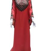 pink georgette embroidered zari work islamic kaftans