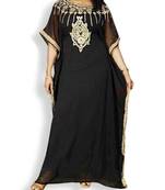 black georgette embroidered zari work islamic kaftans