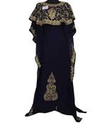 black georgette embroidered zari work islamic kaftans