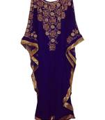 purple georgette embroidered zari work islamic kaftans