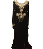 black georgette embroidered zari work islamic kaftans