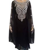 black georgette embroidered zari work islamic kaftans