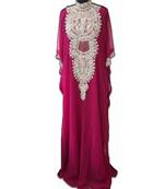 pink georgette embroidered zari work islamic kaftans