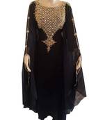 black georgette embroidered zari work islamic kaftans