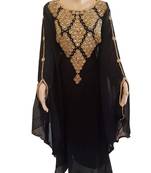black georgette embroidered zari work islamic kaftans