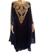 black georgette embroidered zari work islamic kaftans