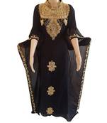 black georgette embroidered zari work islamic kaftans