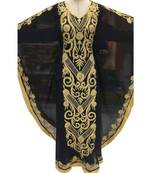 black georgette embroidered zari work islamic kaftans