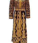 black georgette embroidered zari work islamic kaftans