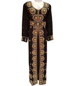 black georgette embroidered zari work islamic kaftans