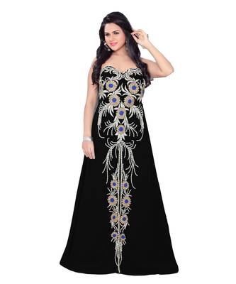 Black Georgette Embroidered Zari Work Fustan 1