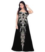 Black Georgette Embroidered Zari Work Fustan
