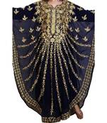 black georgette embroidered zari work islamic kaftans