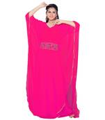 Pink Georgette Embroidered Zari Work Islamic Kaftans