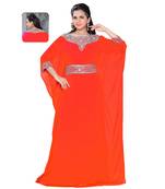 Coral Georgette Embroidered Zari Work Islamic Kaftans