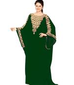 Green Georgette Embroidered Zari Work Islamic Kaftans