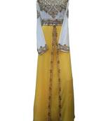 white  georgette embroidered zari work islamic kaftans