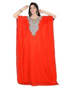 Coral Georgette Embroidered Zari Work Islamic Kaftans