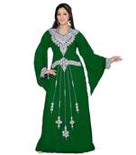 Green Georgette Embroidered Zari Work Islamic Kaftans