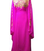 pink georgette embroidered zari work islamic kaftans