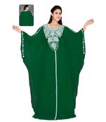 Green Georgette Embroidered Zari Work Islamic Kaftans
