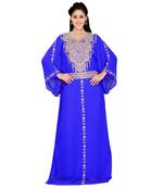 Royal Blue Georgette Embroidered Zari Work Islamic Kaftans