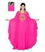 Pink Georgette Embroidered Zari Work Islamic Kaftans