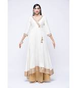 White Floral Print Cotton Stitched Kurta Sets