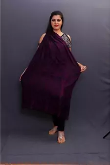 This Delicate Wrap Along With Voilet Base Looks Elegant When Team Up With Denims Or Suit.