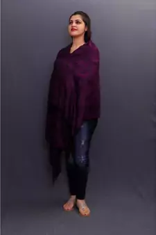 This Delicate Wrap Along With Voilet Base Looks Elegant When Team Up With Denims Or Suit.