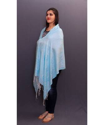 Delicate Wrap Along With Sky Blue Base And Paisleys Looks Elegant When Team Up With Denims Or Suit. 1