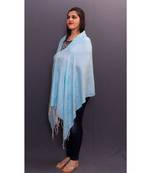 Delicate Wrap Along With Sky Blue Base And Paisleys Looks Elegant When Team Up With Denims Or Suit.