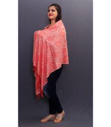 Delicate Wrap Along With Peach Base And Paisleys Looks Elegant When Team Up With Denims Or Suit.