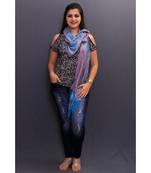 Delicate Wrap Along With Sky Blue Colour Base And Paisley Pattern On Stole Looks Elegant.