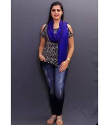 Delicate Wrap Along With Royal Blue Base And Paisleys Looks Elegant When Team Up With Denims Or Suit
