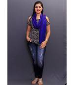 Delicate Wrap Along With Royal Blue Base And Paisleys Looks Elegant When Team Up With Denims Or Suit