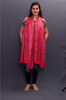 Delicate Wrap Along With Fushia Pink Colour Base And Amazing Overall Pattern Looks Quite Unique.